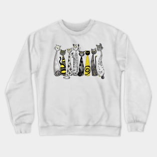 Grey and yellow cats Crewneck Sweatshirt